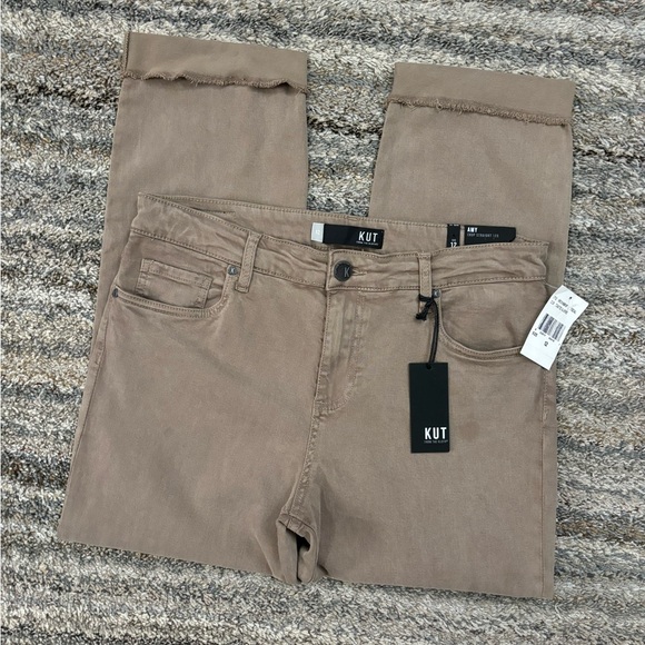 KUT From The Kloth Amy Cropped Straight Leg Jeans Sz 12 NWT | KUT Straight Jean- - Picture 8 of 14